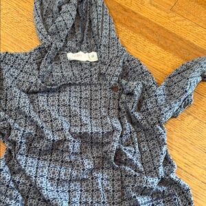 Anthropologie Blue Patterned Top